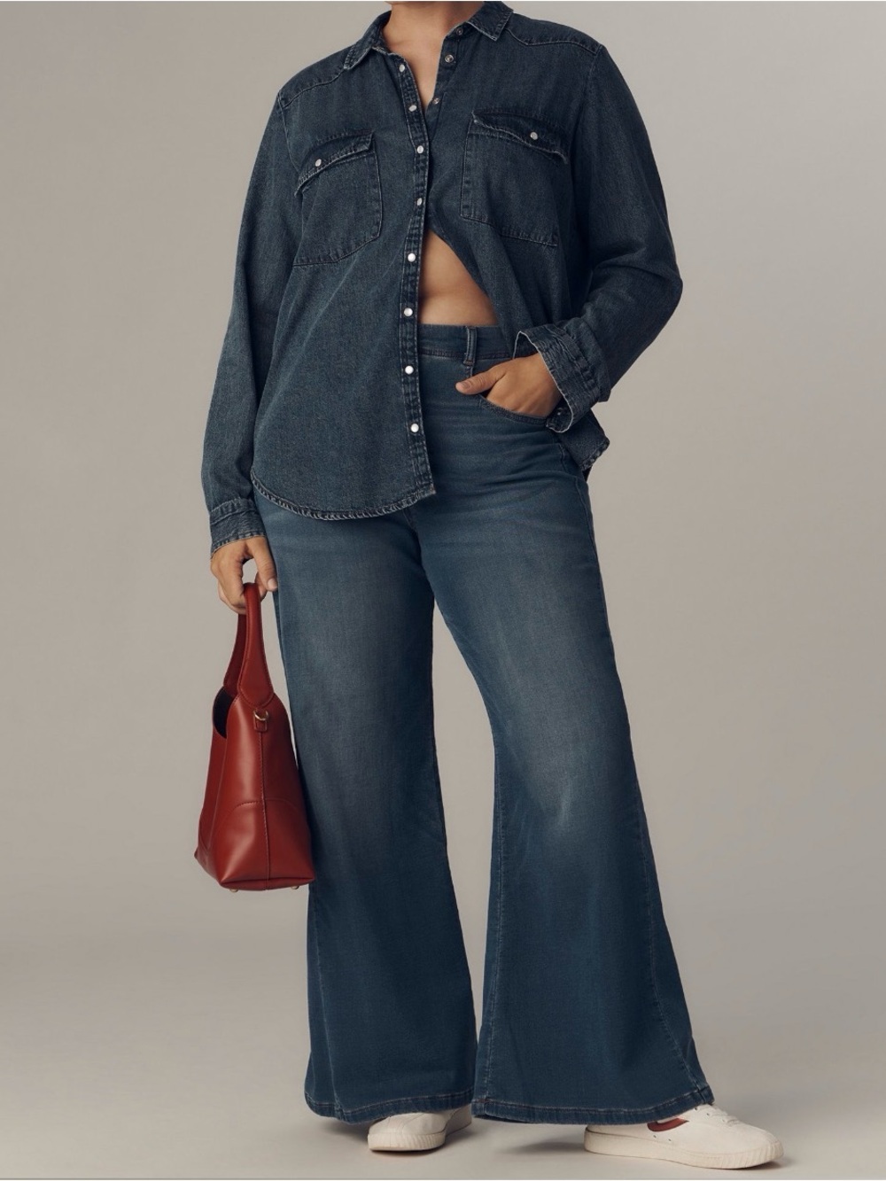 Pilcro Adi Knit Mid Rise Flare Jean